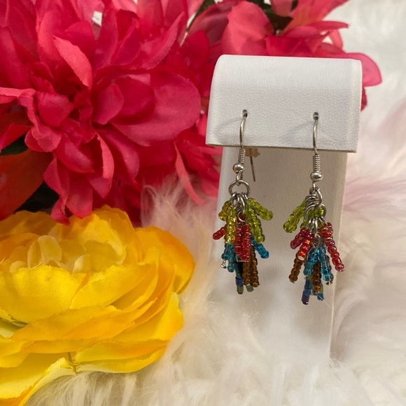 Fiesta Beaded Multi Colored Earrings NEW! - Picture 1 of 3